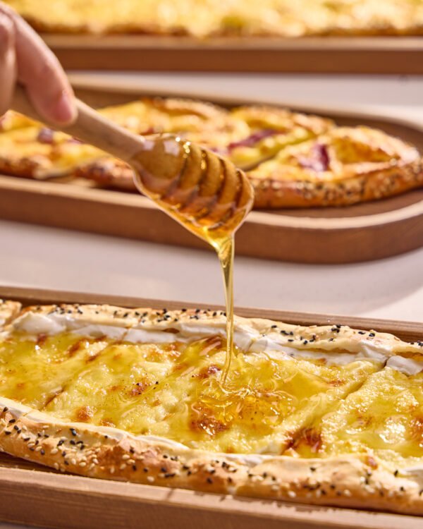 Pide honey and labneh